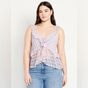 NWT | Old Navy Lavender Lace Ruffle Camisole Top